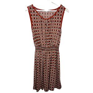 Max Studio Dress Womens Small Sundress Mini Sleeveless Orange Print Work Casual